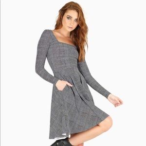 Blackmilk Tweed Mono Squared Up Longline Dress